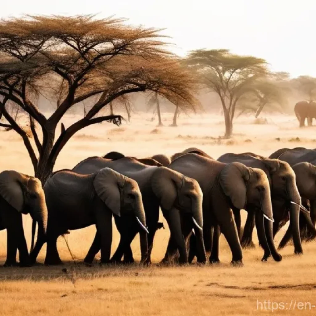짐바브웨 기후와 계절별 여행 추천 - **Dry Season Safari at a Waterhole in Hwange National Park**
    A wide-angle, golden-hour photograp...