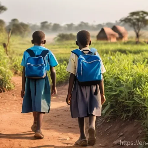 Home 21 짐바브웨 어린이 교육 실태 - **A group of resilient Zimbabwean primary school children on their challenging morning commute to sc...
